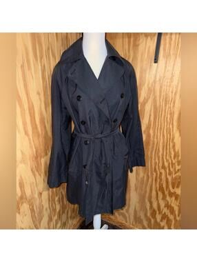 Vintage Y2K London Fog Charcoal Double-Breasted Trench Coat